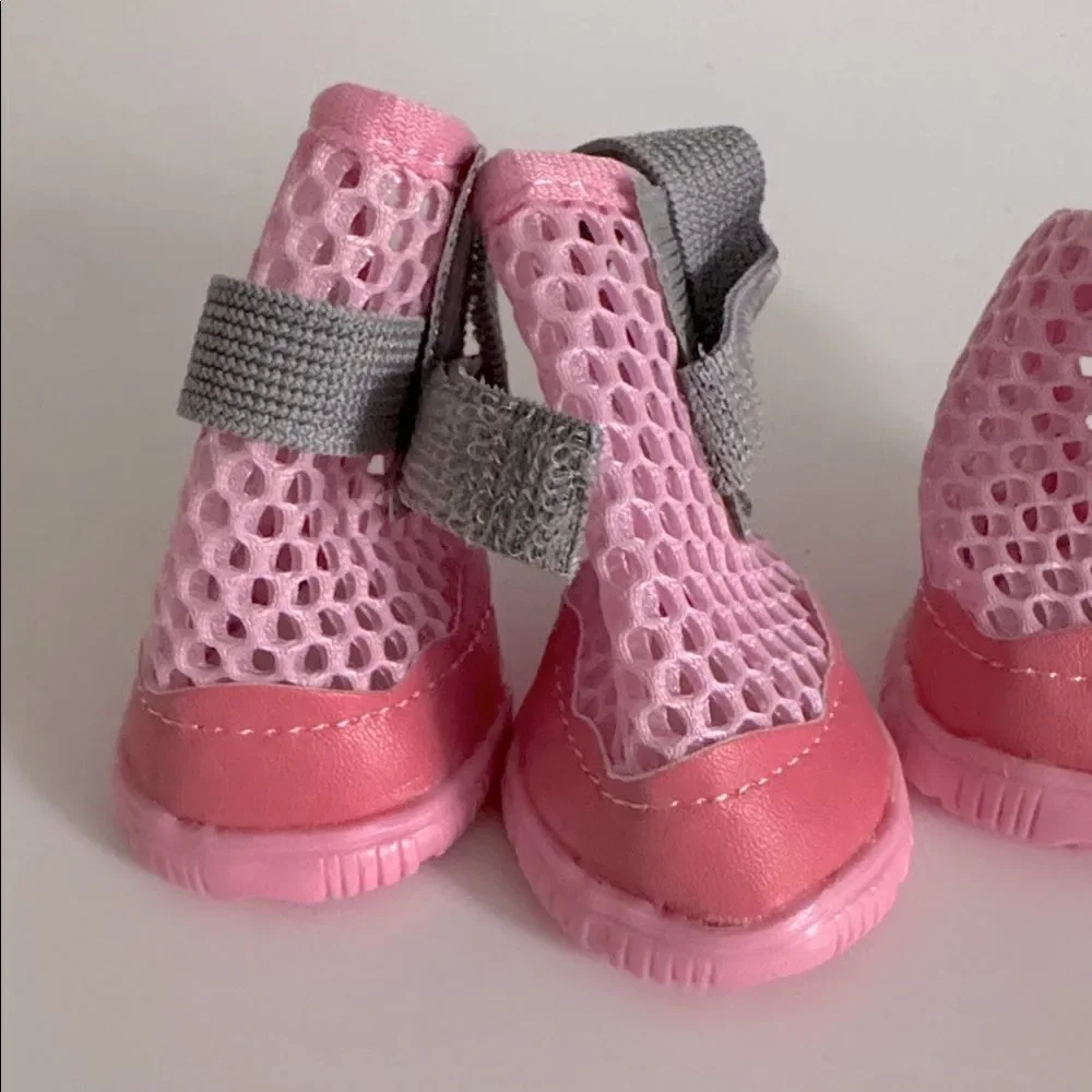 Pink and Gray Dog Boots NIP